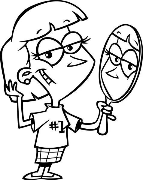 Cartoon narcissistiska flicka — Stock vektor