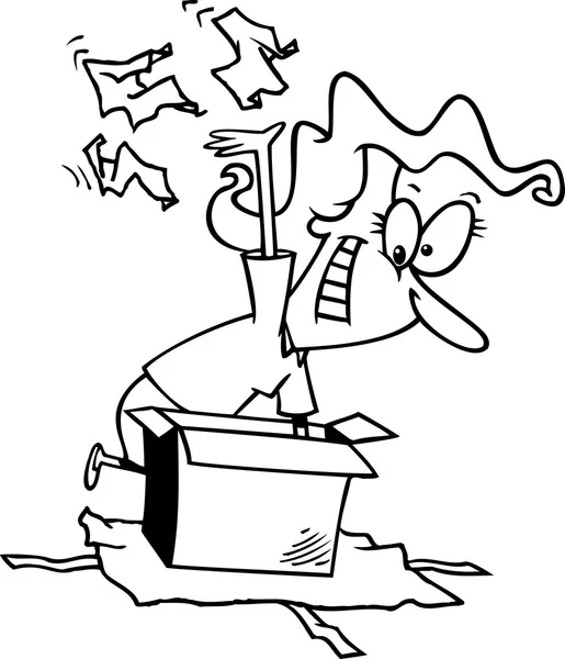 çizgi film kadın çıkartıyorum hediye kutusu