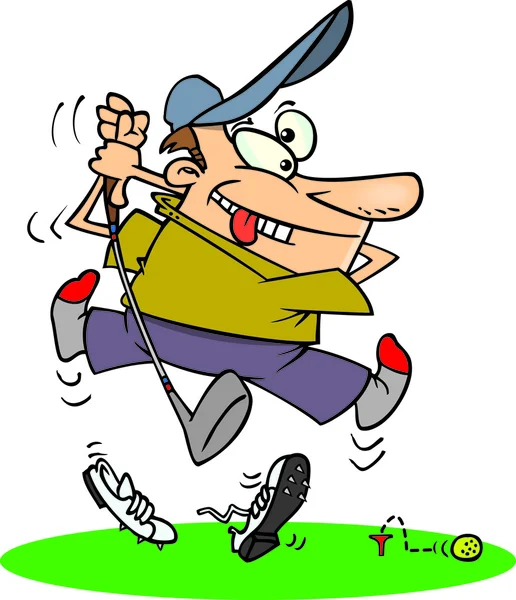 Cartoon-Golfer schlechter Antrieb — Stockvektor