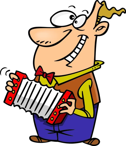 Cartoon Accordion Player — Stock Vector