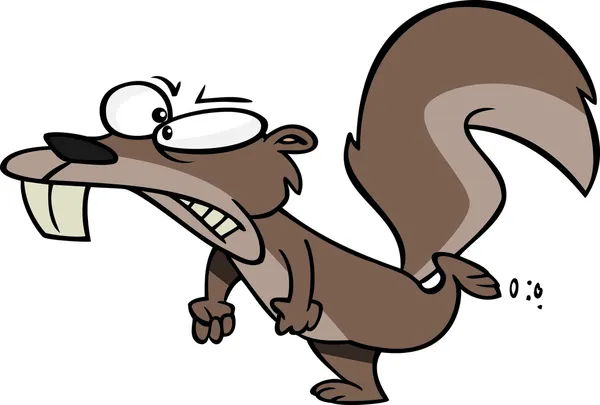 Cartoon boos eekhoorn — Stockvector