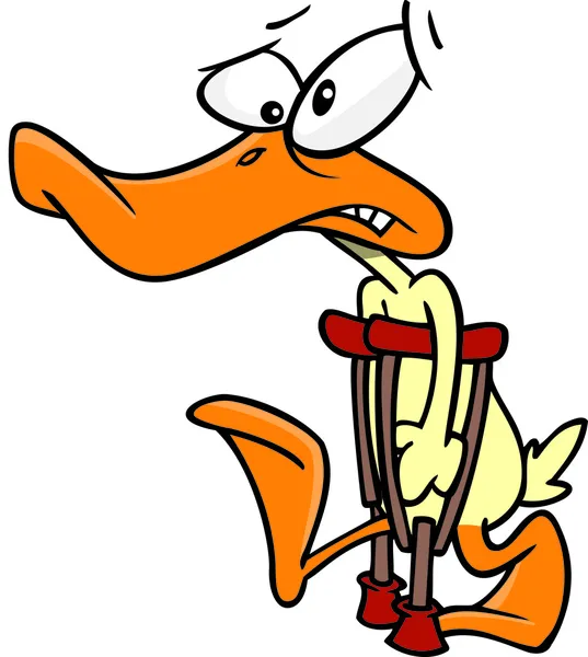 Cartoon Lame Duck — Stockvector