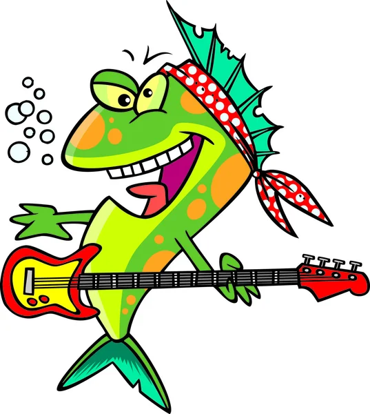 Cartoon Rocker Fish — Stock Vector