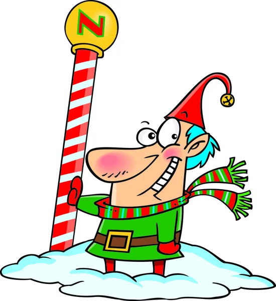 Cartoon Nordpolen Christmas Elf — Stock vektor