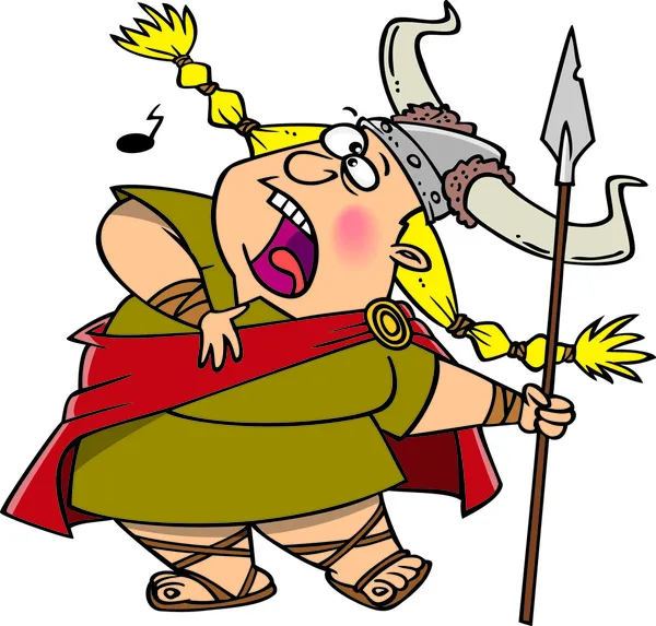 Desenhos animados Viking Opera Singer — Vetor de Stock