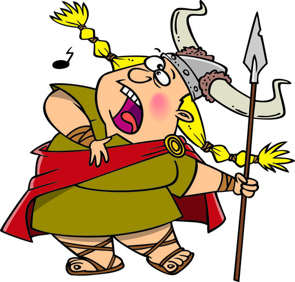 Cartoon Viking Opera Singer