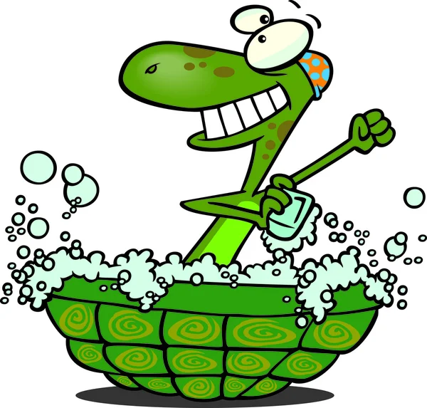 卡通乌龟浴缸 — 图库矢量图片