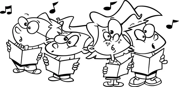 Bambini del coro del fumetto — Vettoriale Stock