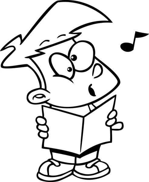 Coro de dibujos animados Boy Singing — Archivo Imágenes Vectoriales