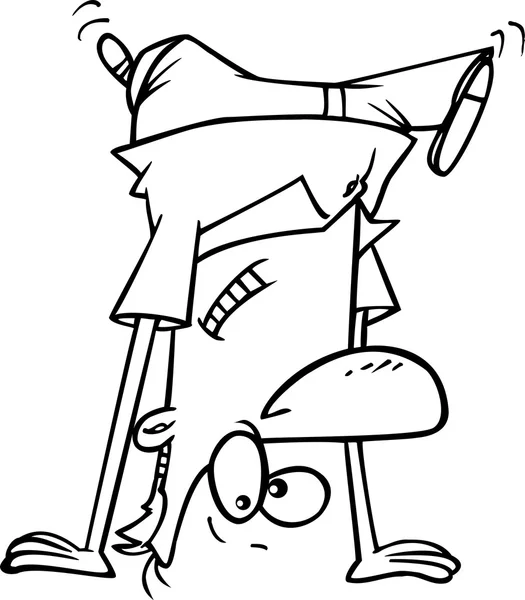 Desenhos animados Handstand Man — Vetor de Stock