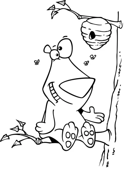 卡通吃蜂蜜的熊 — 图库矢量图片