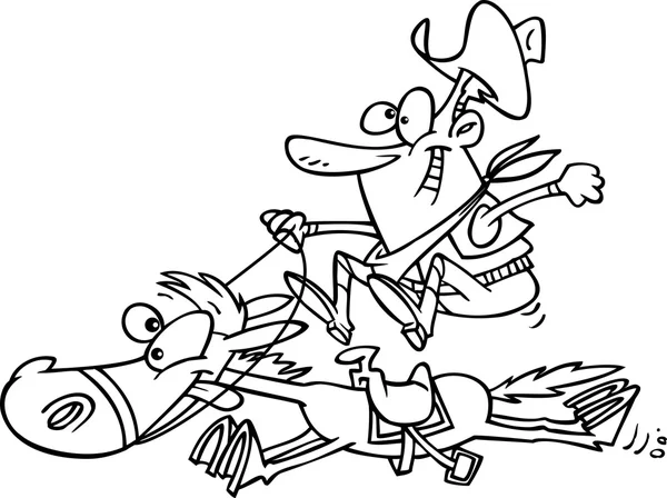 Galope do Cowboy dos desenhos animados — Vetor de Stock