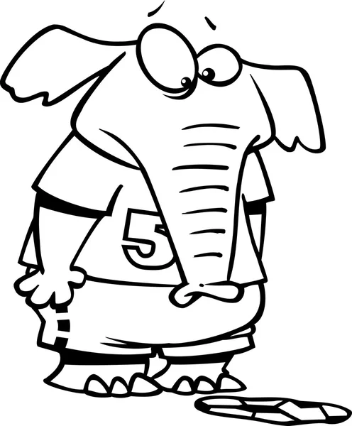 Cartoon Elephant Soccer — Stock Vector