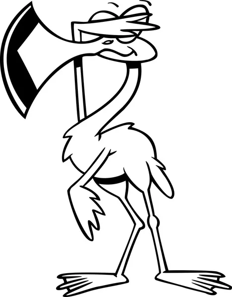 Dibujos animados Flamingo No Ver el Mal — Vector de stock