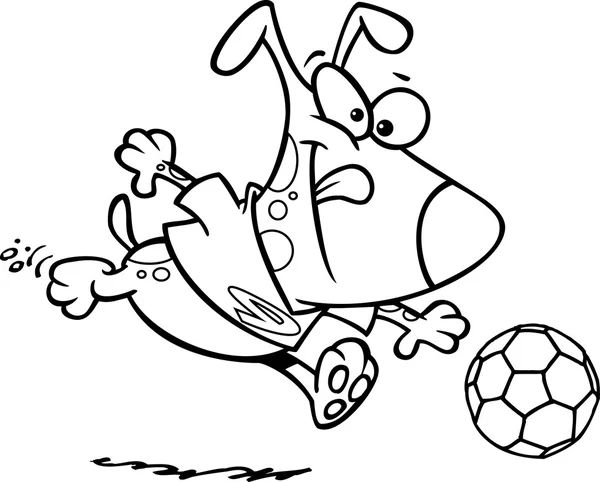 Cartoon Soccer Dog — Stock Vector
