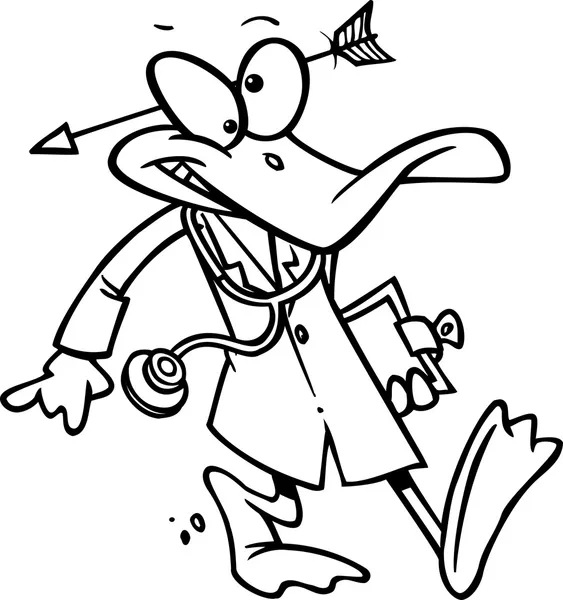 Cartoon Quack medico — Vettoriale Stock