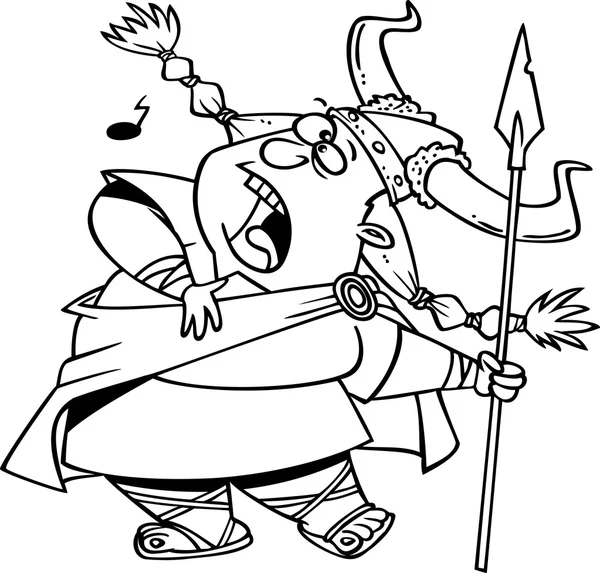 Cartone animato cantante di opera di viking — Vettoriale Stock