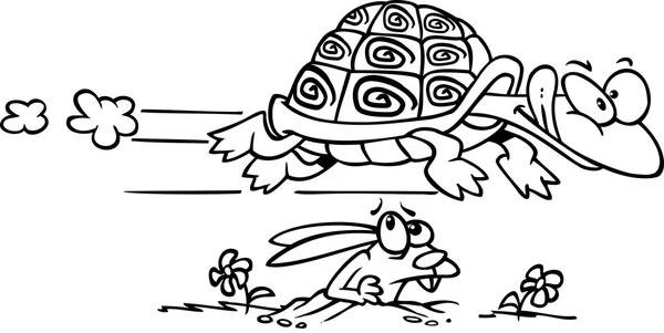 Cartoon Tortoise and Hare — Stock Vector