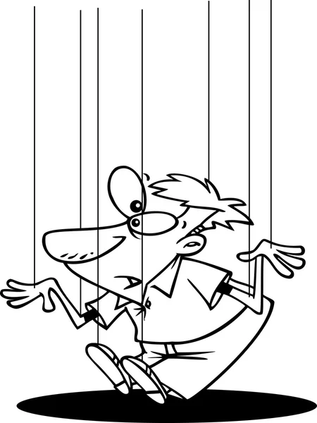 Karikatura člověka marionet — Stockový vektor