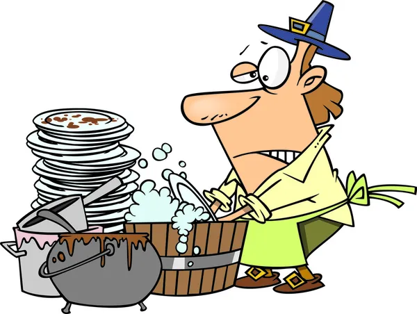 Cartoon Thanksgiving Dishes — Stock Vector