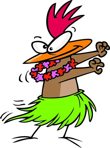 Kreslený hula kuře — Stockový vektor