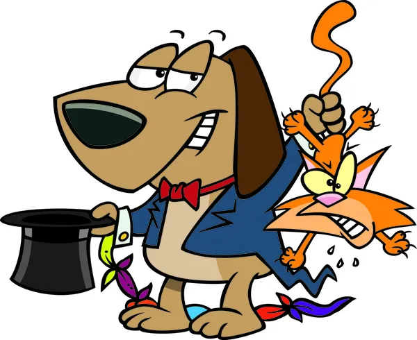 Cartoon hond goochelaar — Stockvector