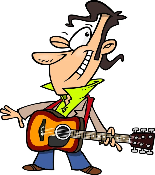 Cartoon Guitar Player — Stock Vector