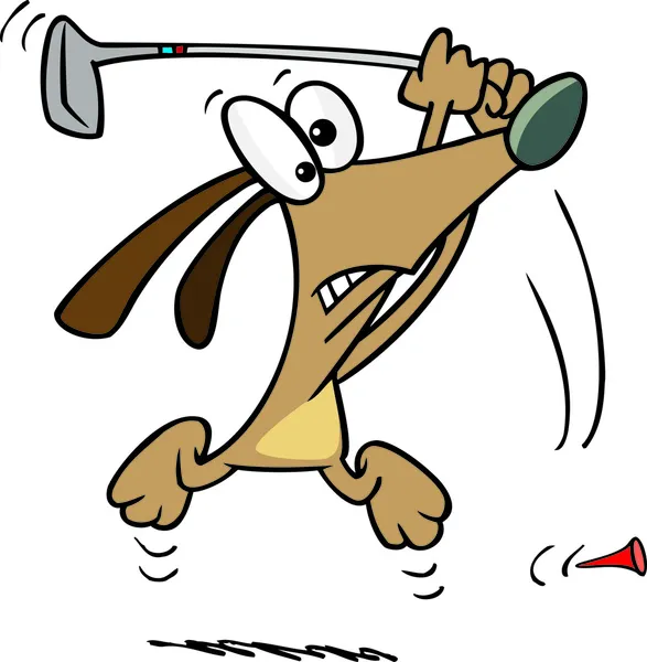 Γελοιογραφία σκυλί γκολφ — Διανυσματικό Αρχείο