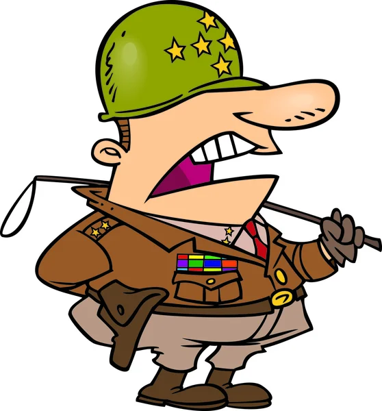 General del ejército de dibujos animados — Vector de stock