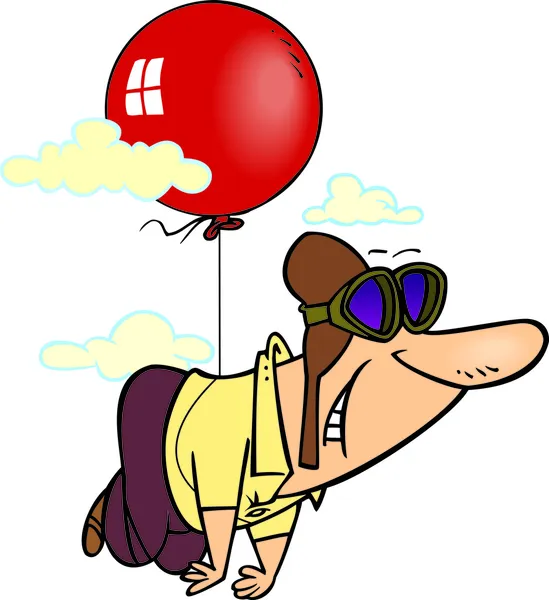 Pilote de ballon de bande dessinée — Image vectorielle