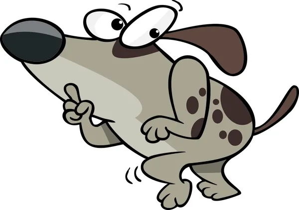 漫画の卑劣な犬 — ストックベクタ