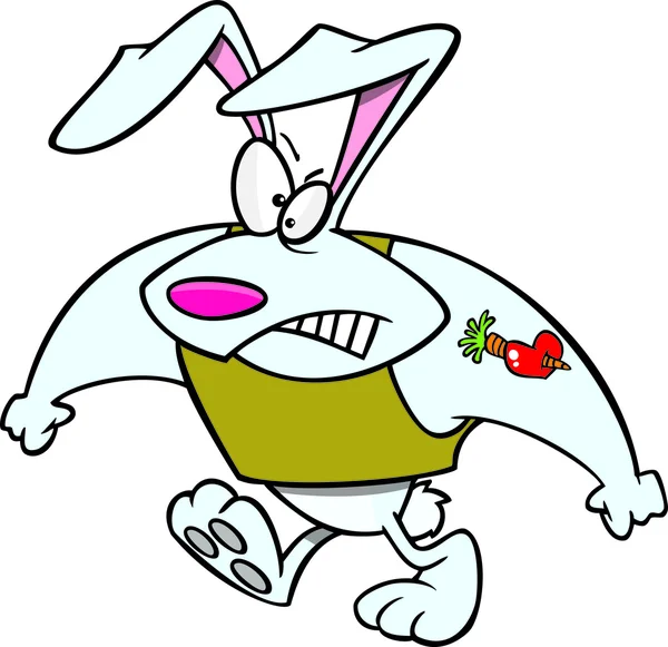 漫画のウサギのタフな男 — ストックベクタ