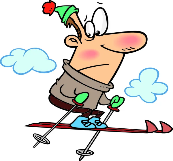 Cartoon skieur de neige — Image vectorielle