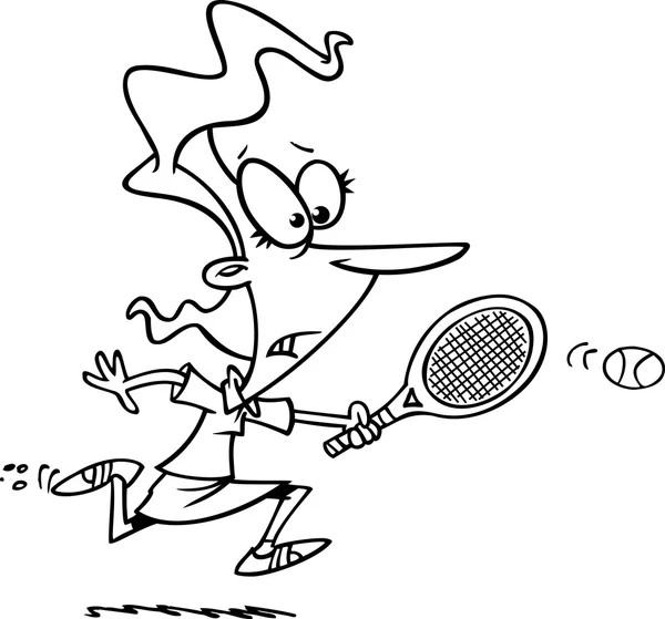 Cartoon Tennisspielerin — Stockvektor