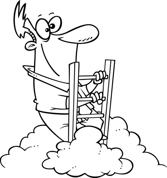 Subida de nuvem de desenho animado — Vetor de Stock