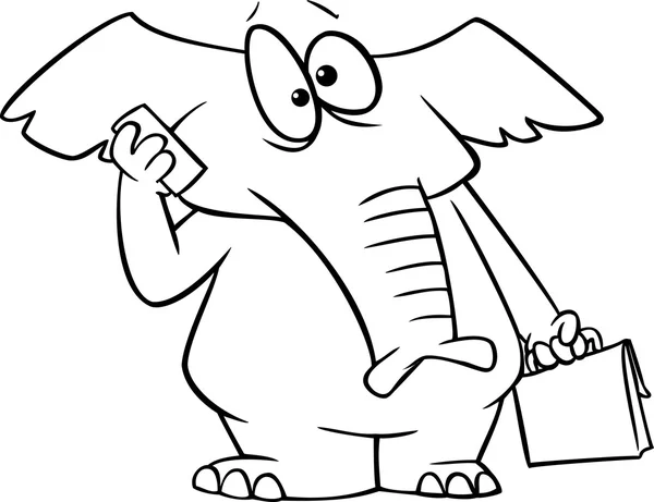 Cartoon Cellphone Elephant — Stock Vector