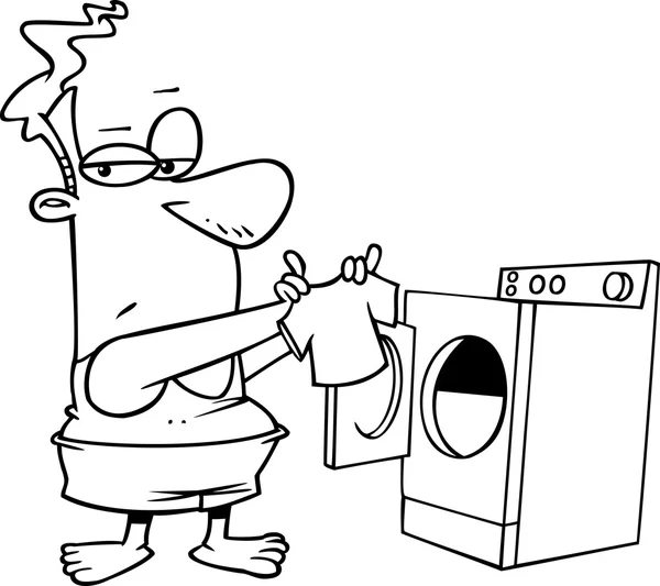 Πλυντήριο άνθρωπος κινουμένων σχεδίων — Διανυσματικό Αρχείο