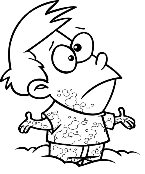 Karikatur Junge mit Schlamm bedeckt — Stockvektor