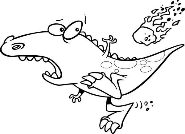 Extinção de dinossauro dos desenhos animados — Vetor de Stock