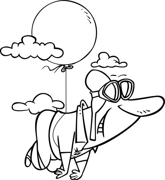 Cartoon Balloon Pilot — Stock Vector