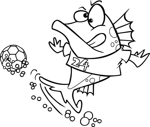 Cartoon Soccer Fish — Stock Vector