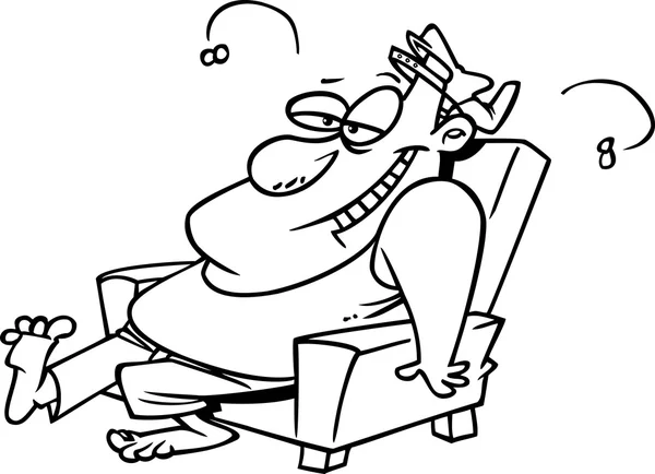 Cartoon Lazy Man - Stock Image - Everypixel