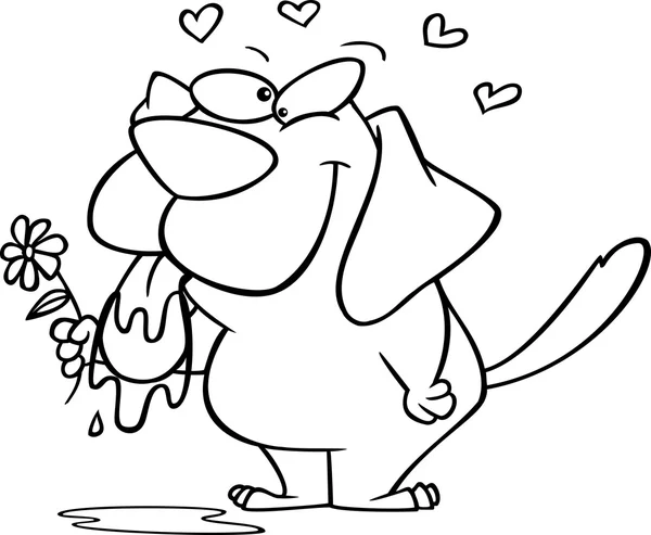 Dibujos animados amor perro baboso — Archivo Imágenes Vectoriales