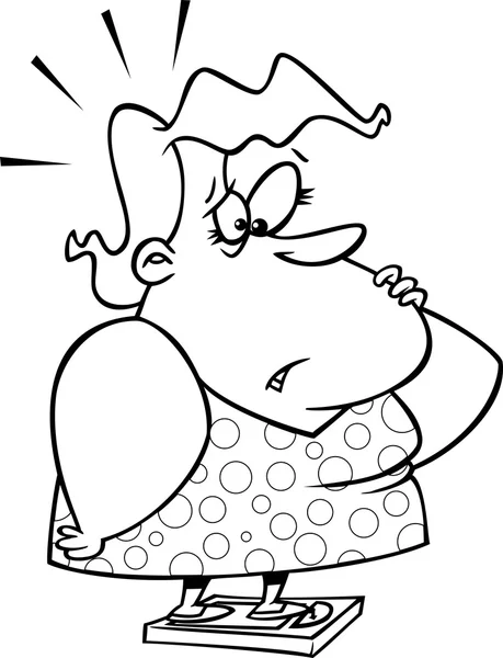 Cartoon vrouw gewichtsschalen — Stockvector