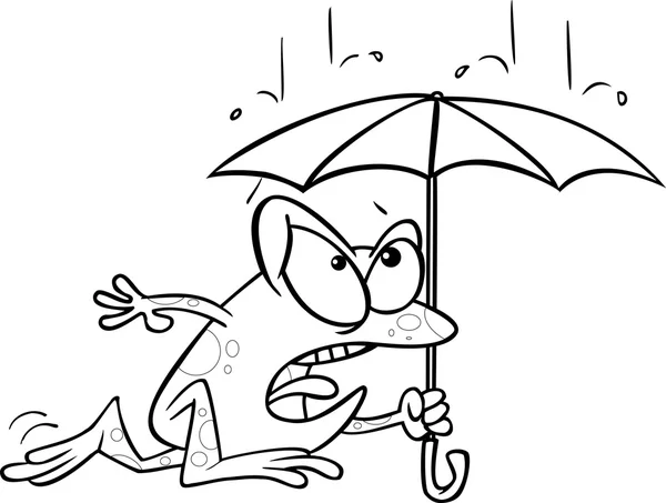 Cartoon Frog Umbrella — Stock Vector