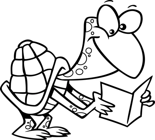 Lecture de tortues de bande dessinée — Image vectorielle