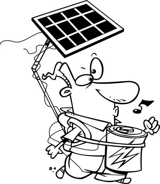 Cartoon zonne-energie man Rechtenvrije Stockillustraties