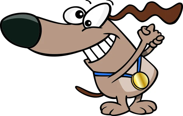 Cartoon Dog Champion — Stock Vector