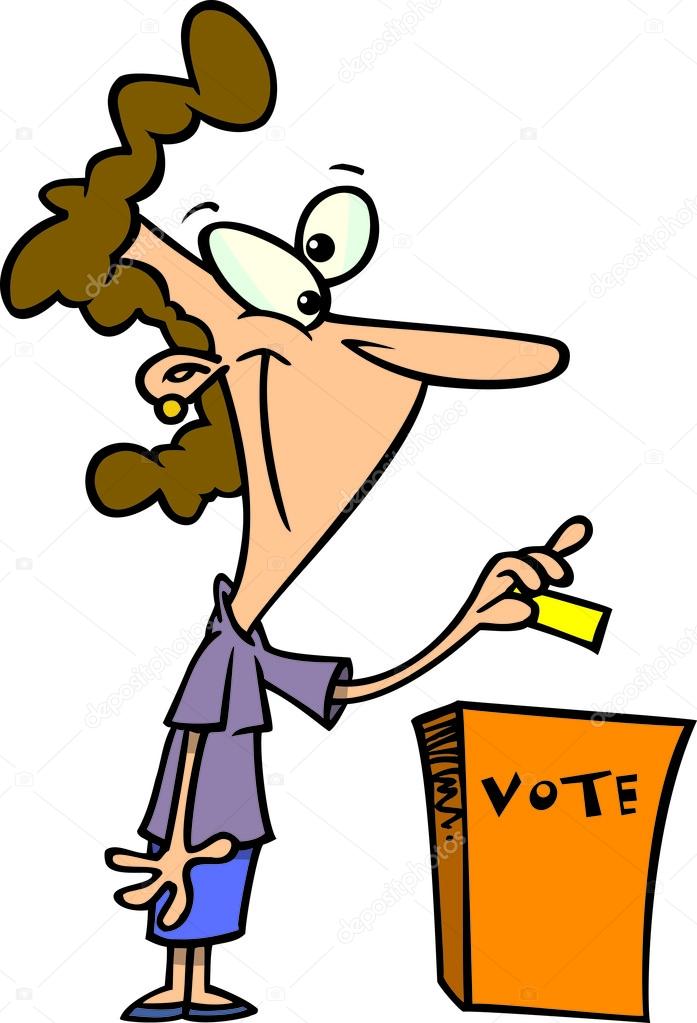 Cartoon Woman Voting