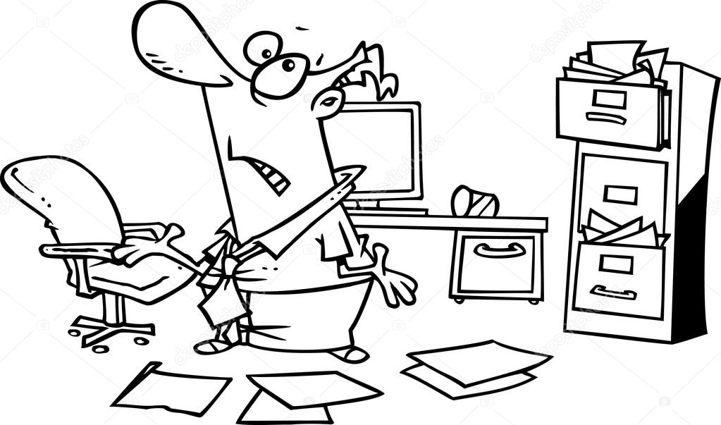 Disorganized office cartoon | Cartoon Disorganized Businessman in a ...